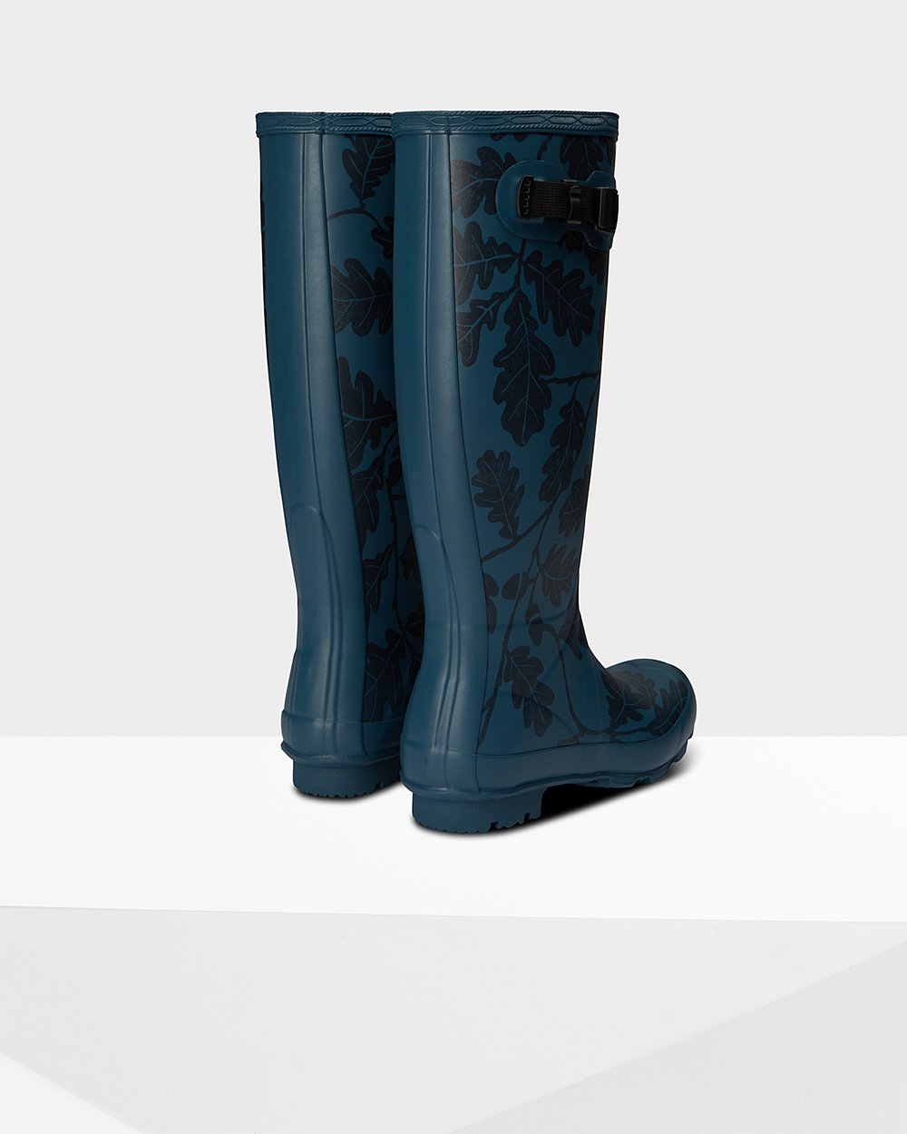 Womens Tall Rain Boots - Hunter National Trust Print Norris Field (21ESVDPMR) - Blue